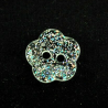 1 x 14mm Clear Glitter Flower Buttons Polyester Plastic
