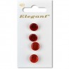 Sirdar Elegant Round Red Translucent Shanked Button 11mm 4 Pack 423