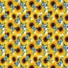 100% Cotton Digital Fabric Sunflowers Floral Flower Butterfly Crafty 140cm Wide