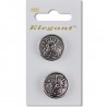 Sirdar Elegant Shanked Silver Metal Crest Royal Button 22mm 2 Pack 665