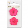 Sirdar Elegant Bright Pink Flower Shell Effect Plastic Button 25mm 2 Pack 610