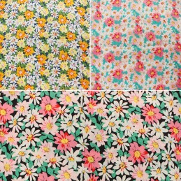 100% Cotton Lawn Fabric Daisy Fields Floral Flower Garden Daisies Oaklands Grove