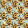 100% Cotton Digital Fabric Little Johnny Honeycomb Sunflowers Flower Floral
