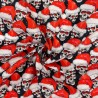 100% Cotton Digital Fabric Christmas Santa Hat Skulls Creepy Xmas Crafty