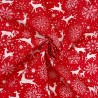 100% Cotton Digital Fabric Christmas Winter Reindeer Snowflakes Deer Xmas Crafty