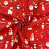 100% Cotton Digital Fabric Merry Christmas Reindeer Santa Penguin Snowman Crafty