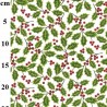 100% Cotton Fabric John Louden Christmas Holly Leaf Berries Festive Xmas