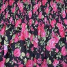 Preshirred Polycotton Fabric Summer Dress Material Roses Floral Flowers