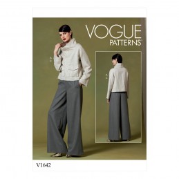 Vogue Patterns MISSES' SLEEVELESS PEPLUM TOP AND WIDE-LEG PANTS