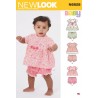 New Look Sewing Pattern N6628 Babies' Dress and Pantaloon Button Fastenings