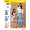 Simplicity Sewing Pattern S8961 Children's Learn to Sew Girls & Dolls Skirts