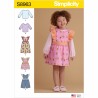 Simplicity Sewing Pattern S8963 Toddlers Playsuits Tops Dresses Separates
