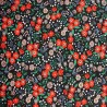 100% Cotton Poplin Fabric Printed Flower 70's Floral Vintage Poppies Pansies