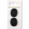 Sirdar Elegant Matte Black Oblong Plastic Swirl Designed Button 26mm 2 Pack 310