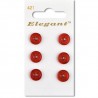 Sirdar Elegant Small Red Translucent Round Plastic Button 11mm 6 Pack 421