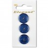 Sirdar Elegant Pearlised Blue Round Plastic Button 19mm 3 Pack 465