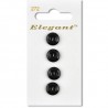 Sirdar Elegant Black Faceted Basic Round Plastic Button 11mm 4 Pack 272