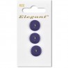 Sirdar Elegant Shiny Flat Dark Purple Round Plastic Button 16mm 3 Pack 622