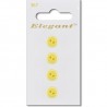 Sirdar Elegant Small Pastel Yellow Round Plastic Button 9mm 4 Pack 367