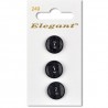 Sirdar Elegant Black Curved Edge Shell Effect Plastic Buttons 16mm 3 Pack 249