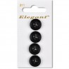 Sirdar Elegant Matte Black Basic Round Plastic Button 16mm 4 Pack 311