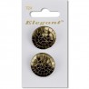 Sirdar Elegant Round Gold Metal Decorative Plastic Button 25mm 2 Pack 724