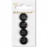Sirdar Elegant Black Tortoiseshell Effect Round Plastic Button 16mm 4 Pack 215