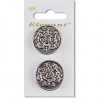 Sirdar Elegant Royal Coat of Arms England Shanked Silver Button 28mm 2 Pack 666