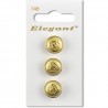 Sirdar Elegant Round Gold Metal Crest Shanked Button 16mm 3 Pack 746