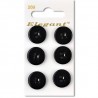 Sirdar Elegant Round Plain Black Plastic Button 19mm 6 Pack 269