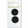 Sirdar Elegant Black & Grey Round Plastic Button 22mm 2 Pack 284