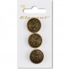 Sirdar Elegant Royal Shanked Antique Gold Crest Button 19mm 3 Pack 760