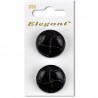 Sirdar Elegant Black Braided Leather Effect Shanked Button 28mm 2 Pack 232