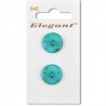 Sirdar Elegant Transparent Glitter Blue Round Plastic Button 19mm 2 Pack 545