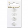Sirdar Elegant Small Classic White Shirt Buttons Plastic Button 12mm 4 Pack 13
