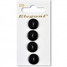 Sirdar Elegant Round Plain Black Plastic Button 16mm 4 Pack 233