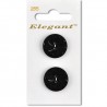 Sirdar Elegant Black Decorative Round Plastic Button 19mm 2 Pack 265