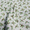100% Cotton Poplin Fabric Small Holly Leaves Berries Christmas 140cm Wide