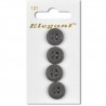 Sirdar Elegant Grey Stone Effect Round Plastic Button 16mm 4 Pack 121