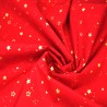 100% Cotton Poplin Fabric Metallic Christmas Stars Sparkling Festive 135cm Wide