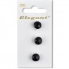 Sirdar Elegant Black Decorative Round Plastic Button 9mm 3 Pack 270