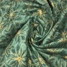100% Cotton Poplin Fabric Christmas Poinsettia Bunched Festive Xmas 135cm Wide