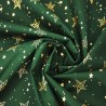 100% Cotton Poplin Fabric Christmas Drawn Stars Metallic Sparkling 135cm Wide