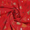 100% Cotton Poplin Fabric Christmas Fern Tree Stars Festive Xmas 135cm Wide
