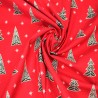\100% Cotton Poplin Fabric Christmas Tree Aztec Style Festive Xmas 135cm Wide