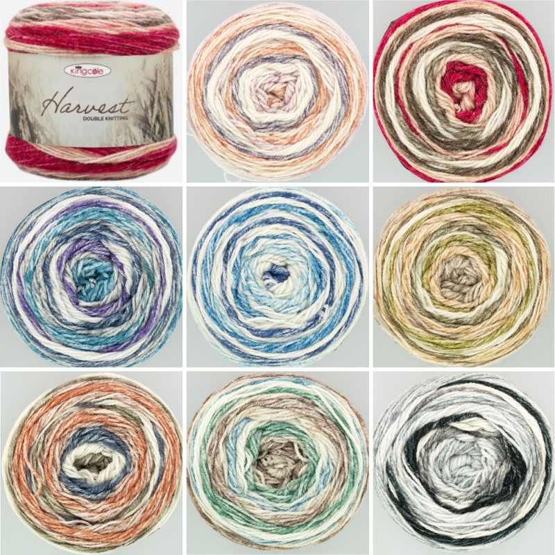 King Cole Harvest DK Double Knit Wool Yarn Knitting Crochet 150g