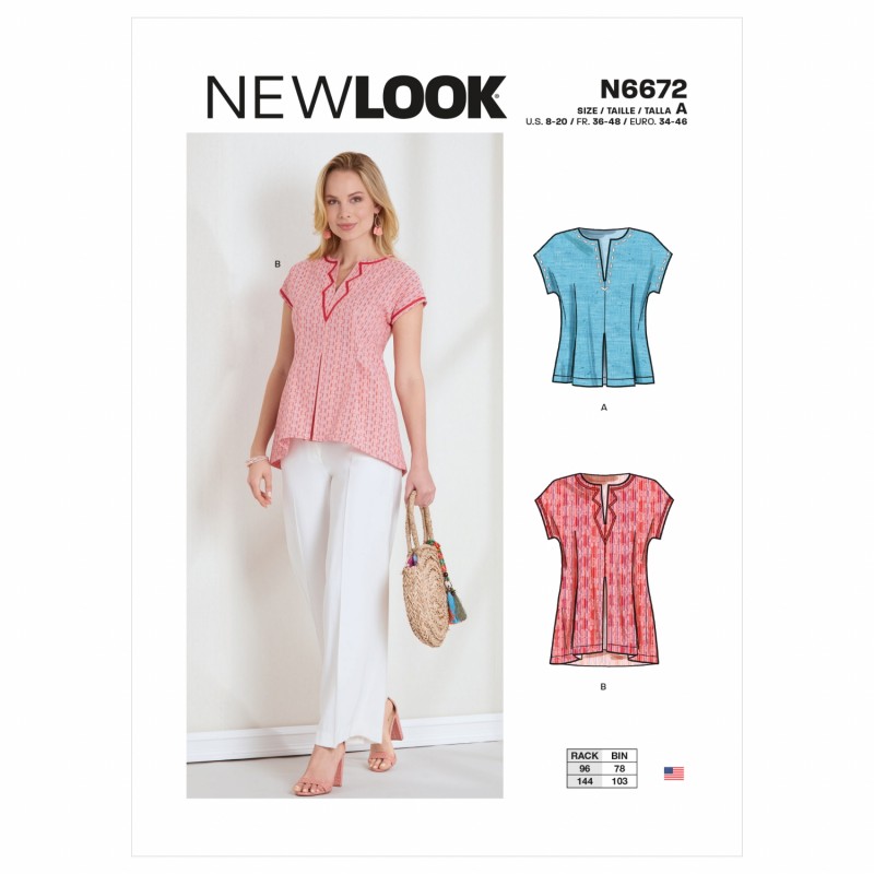 N6660, New Look Sewing Pattern Misses' High Waisted Flared Pants In Two  Lengths