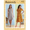 Butterick Sewing Pattern B6727 Misses’ Mock Button Front Dress Sleeve Variations