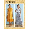 Butterick Sewing Pattern B6728 Misses’ V-neck Empire Waist Dress Flutter Sleeve
