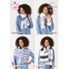 King Cole Knitting Pattern 5784 Women's Wraps & Scarves Knitted in Harvest DK